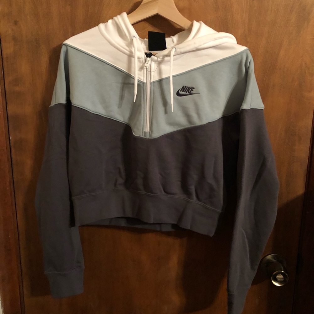 Nike color block cropped hoodie